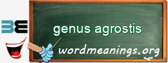 WordMeaning blackboard for genus agrostis